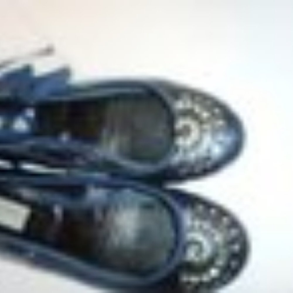 Jimmy Choo Blue Jeweled Toe Grosgrain Ankle Strap Ballet Flats - Picture 6 of 13